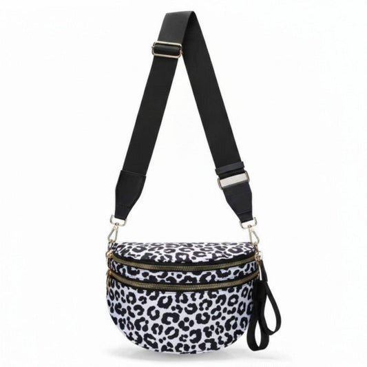 SF221012 Nylon Leopard Sling/Crossbody Bag