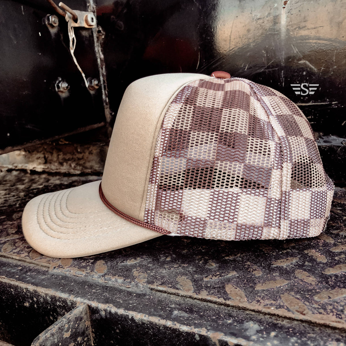 Checkered Mesh Back Cap – Desert Darling Co.